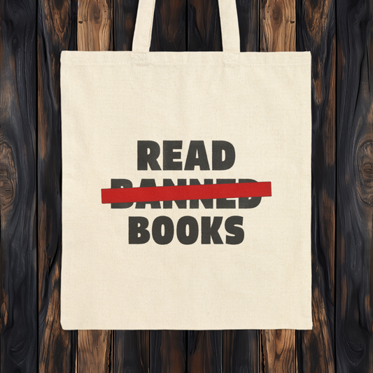 Read Banned Books Tote Bag | Anti-Censorship Library Tote