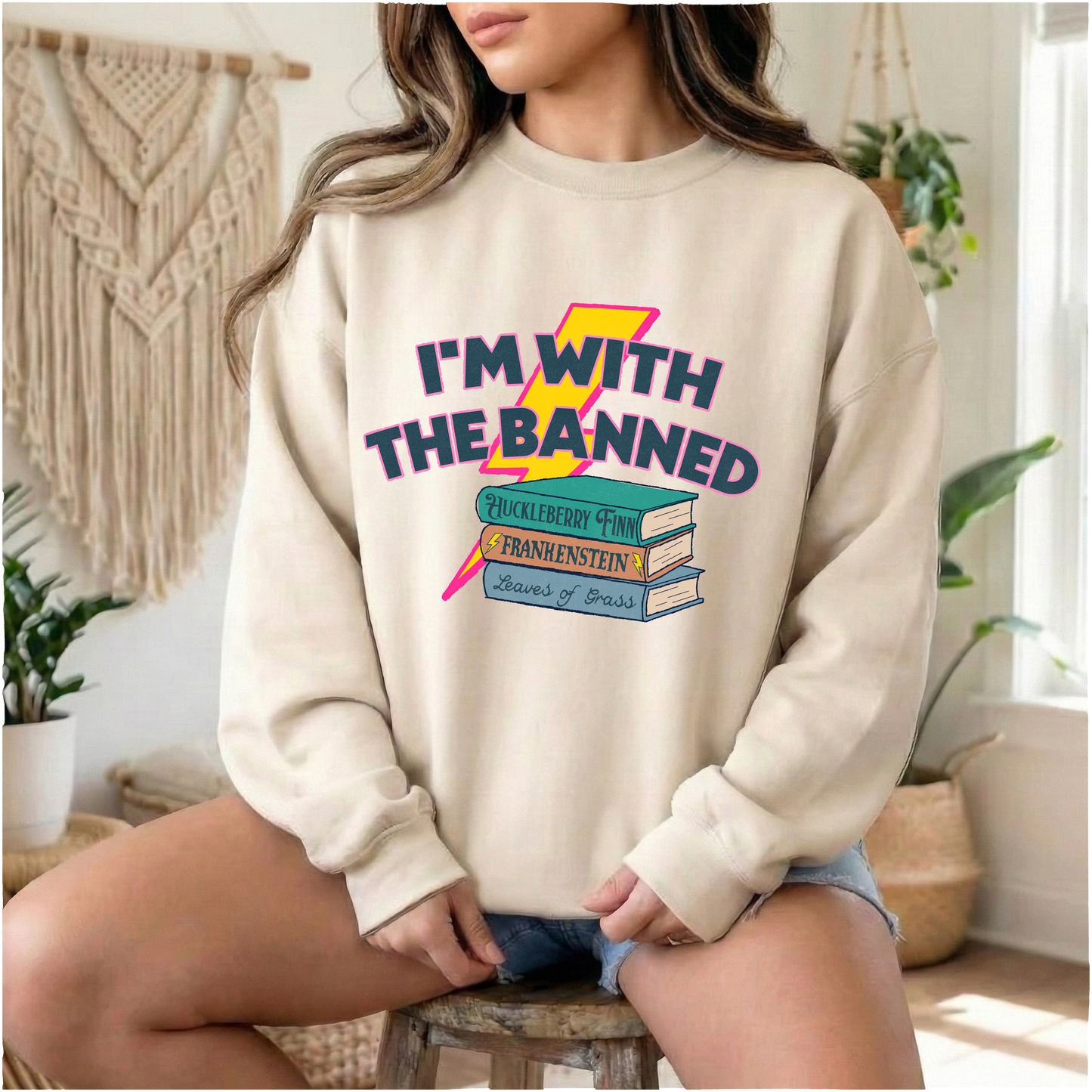 I’m With The Banned Sweatshirt | Banned Books Reader Crewneck