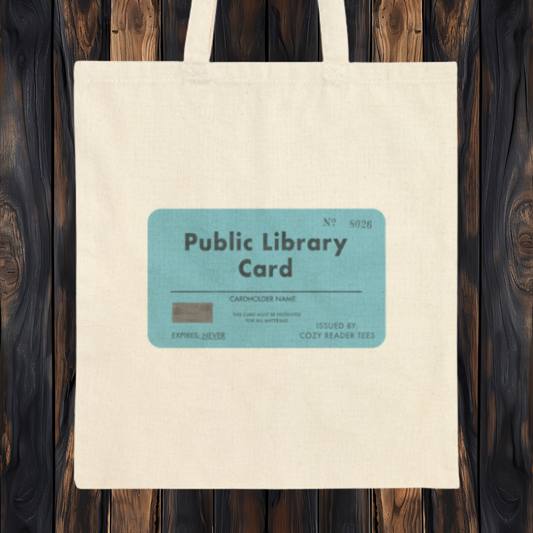 Public Library Card Tote Bag | Vintage Library Book Tote