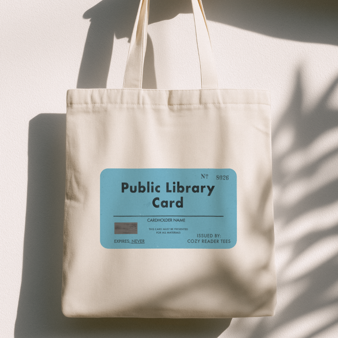 Public Library Card Tote Bag | Vintage Library Book Tote