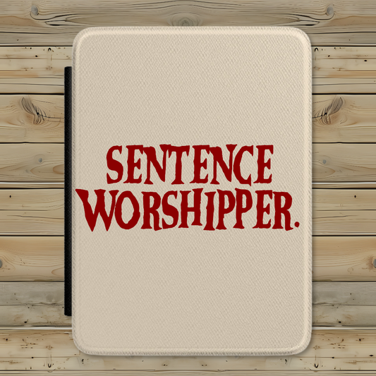 Sentence Worshipper Kindle Case | Premium PU Leather E-Reader Cover | Aesthetic Paperwhite Protector