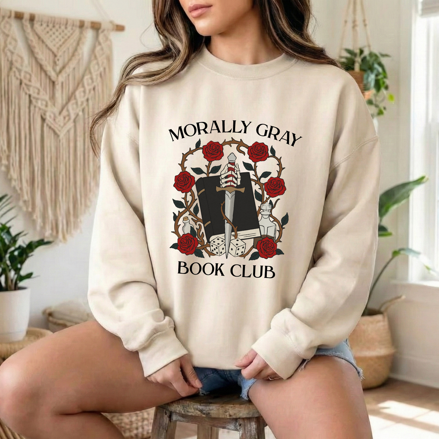 Morally Gray Book Club Sweatshirt | Dark Romance Reader | Fantasy Bookish Apparel
