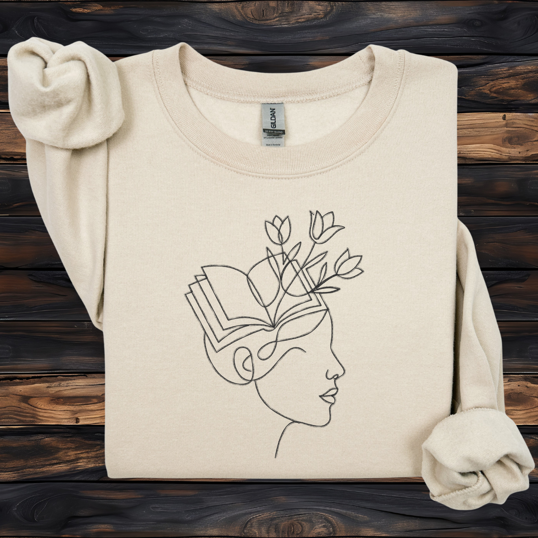 Mind in Bloom Sweatshirt | Literary Floral Reader Crewneck