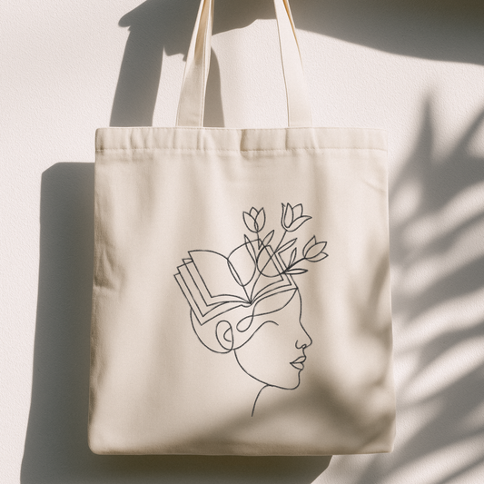 Mind in Bloom Tote Bag | Literary Floral Library Tote