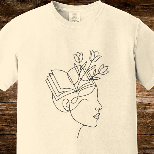 Mind in Bloom Shirt | Literary Floral Art Tee | Book Lover Reader Gift