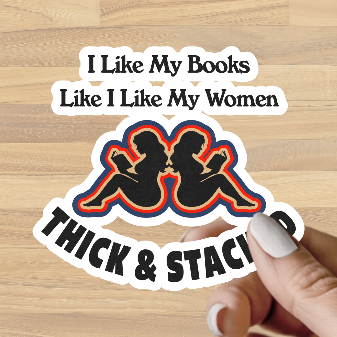 Thick & Stacked Books Sticker | Funny Reader Vinyl Sticker