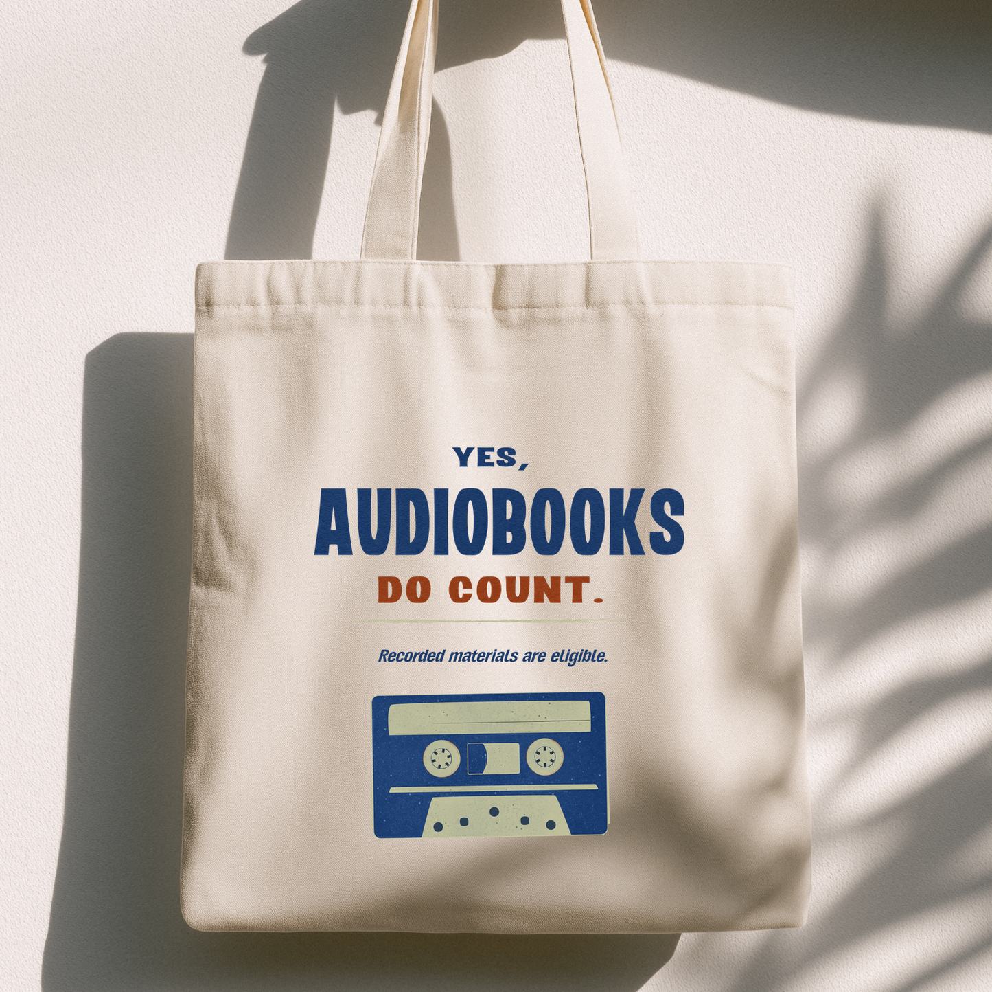 Yes, Audiobooks Count Tote Bag | Retro Audiobook Library Tote