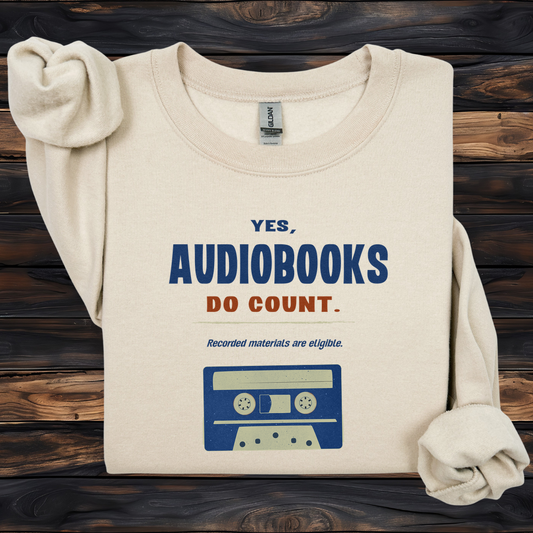 Yes, Audiobooks Count Sweatshirt | Retro Audiobook Reader Crewneck