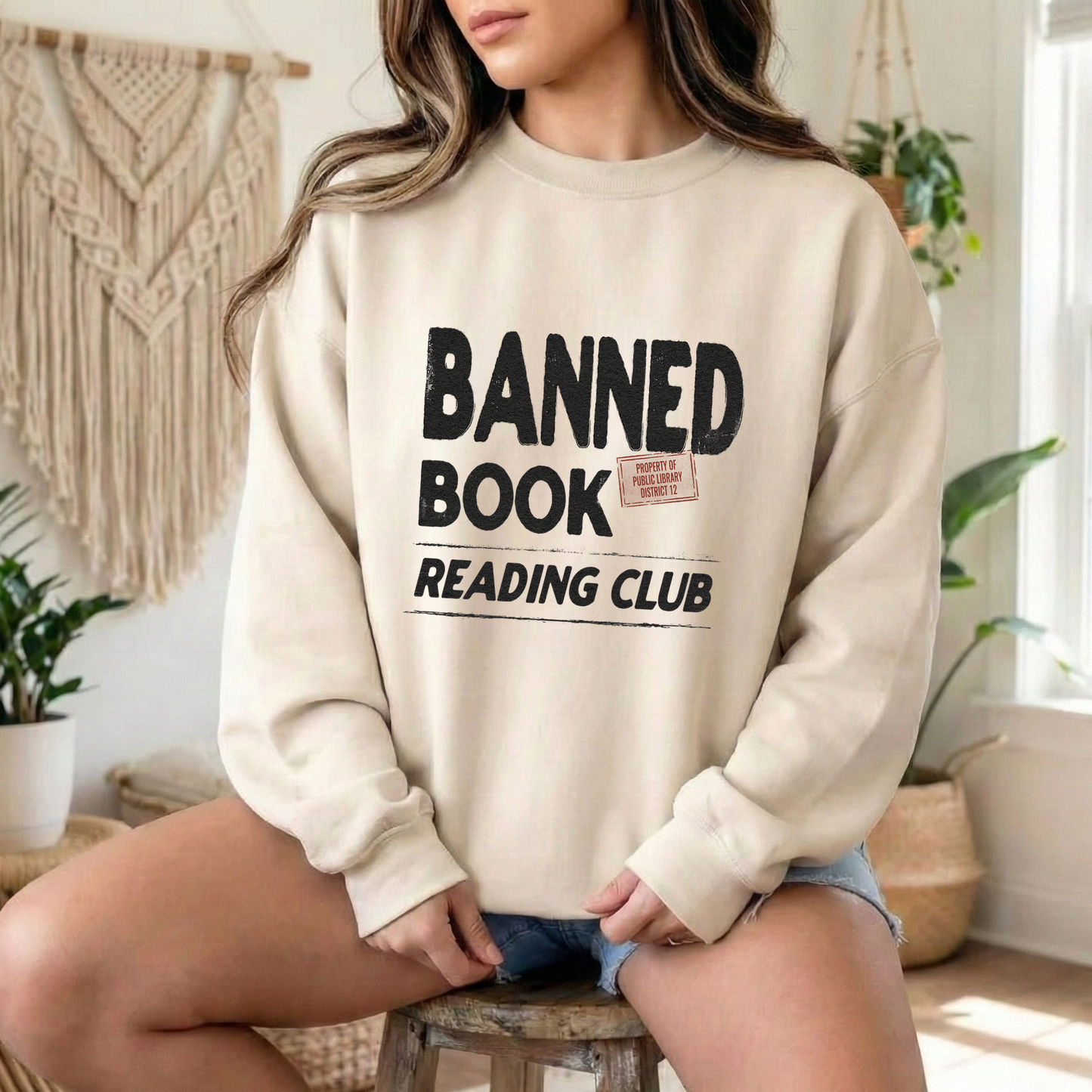 Banned Books Reading Club Sweatshirt | Retro Library Crewneck