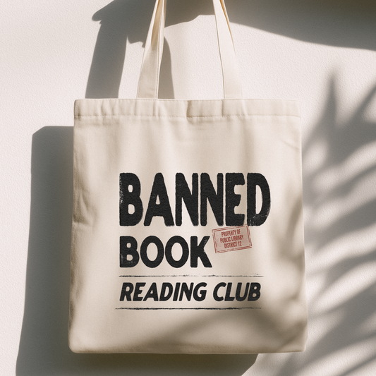 Banned Books Reading Club Tote Bag | Retro Library Canvas Tote