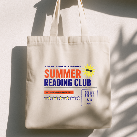 Summer Reading Club Tote Bag | Vintage Library Tote | Retro Book Haul Bag