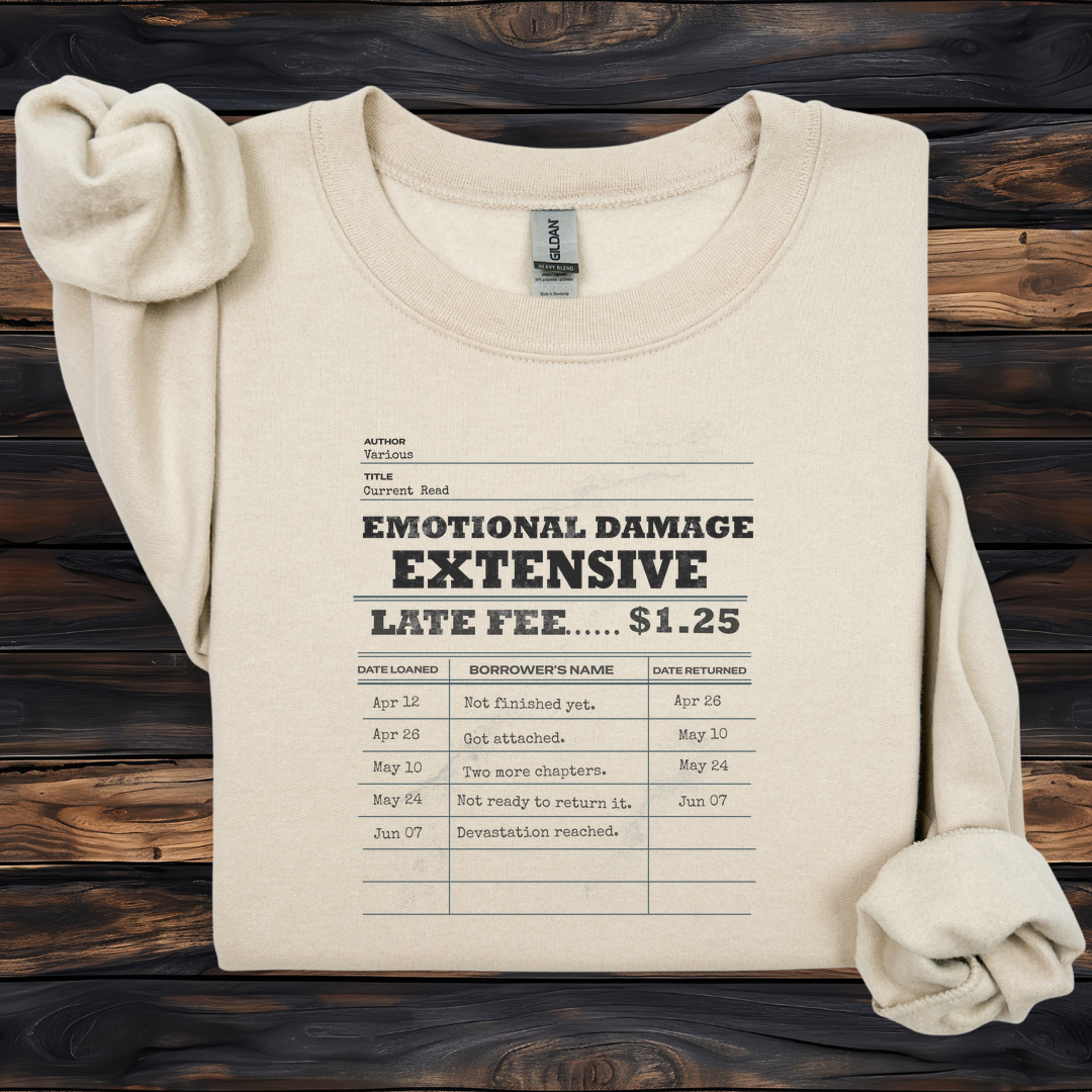 Emotional Damage Extensive Sweatshirt | Vintage Library Card Crewneck