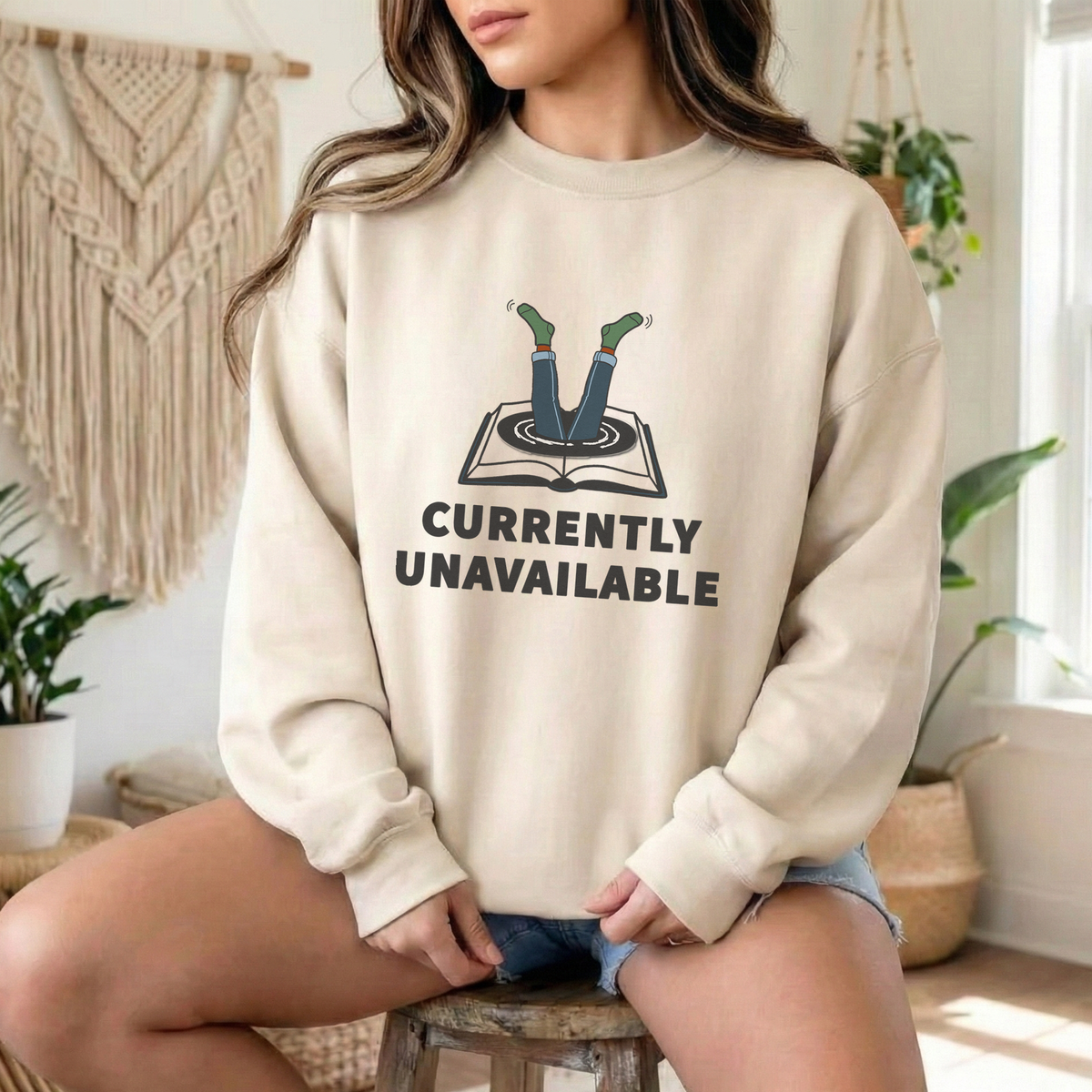 Currently Unavailable Sweatshirt | Funny Reading Crewneck