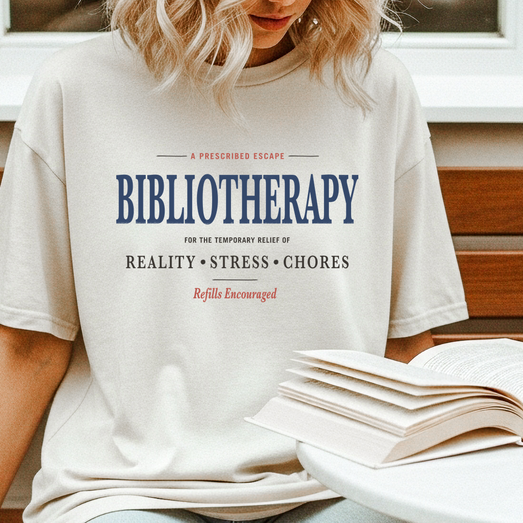 Bibliotherapy Shirt | Vintage Reader Tee