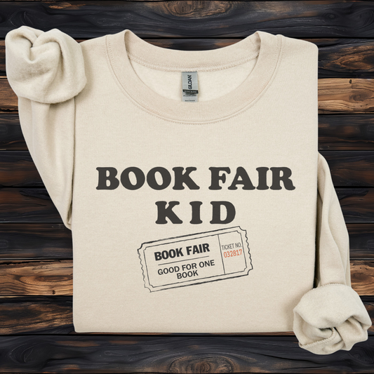 Book Fair Kid Sweatshirt | Vintage Reader Crewneck