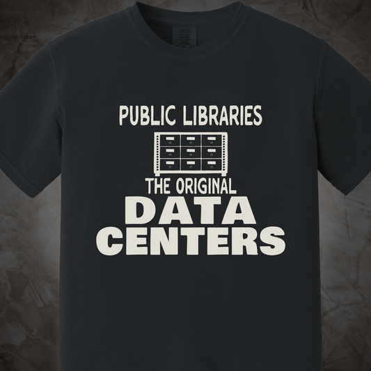 Black Public Libraries The Original Data Centers graphic T-shirt mockup