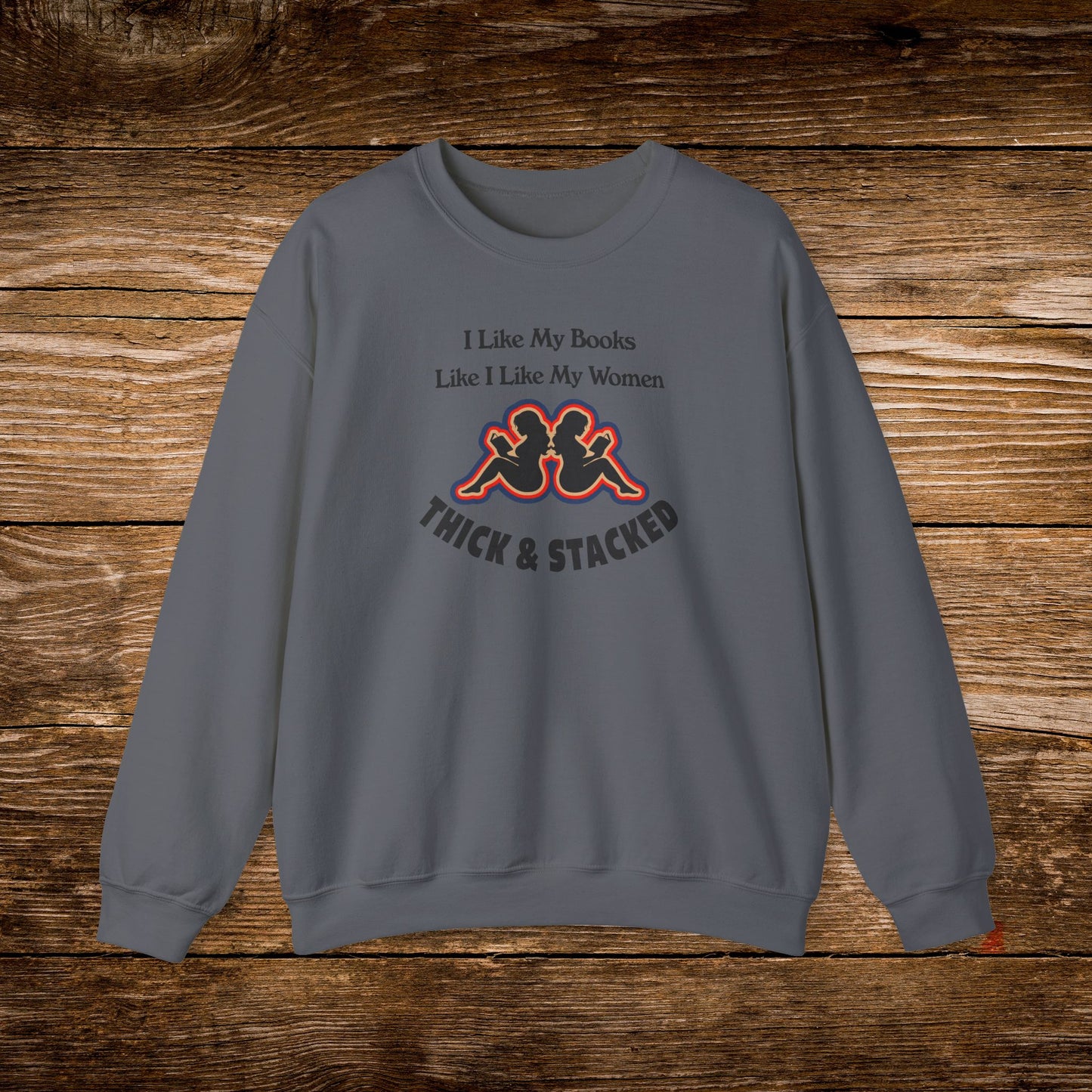Thick & Stacked Books Sweatshirt | Funny Reader Crewneck