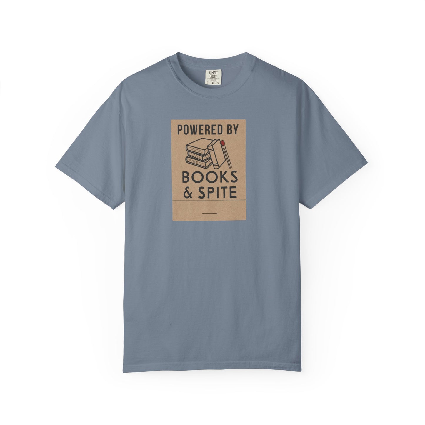 Powered By Books & Spite Shirt | Sarcastic Reader Tee