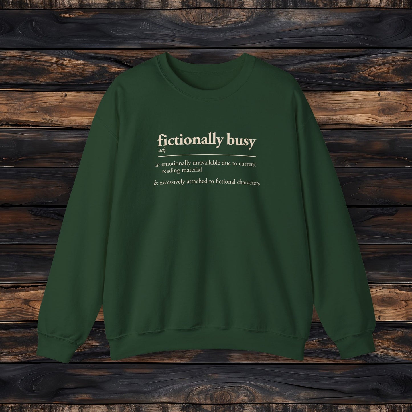 Fictionally Busy Sweatshirt | Retro Reader Definition Crewneck