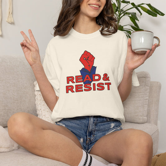 Read & Resist Shirt | Funny Sarcastic Reading Tee | Dark Academia Gift for Bookworms