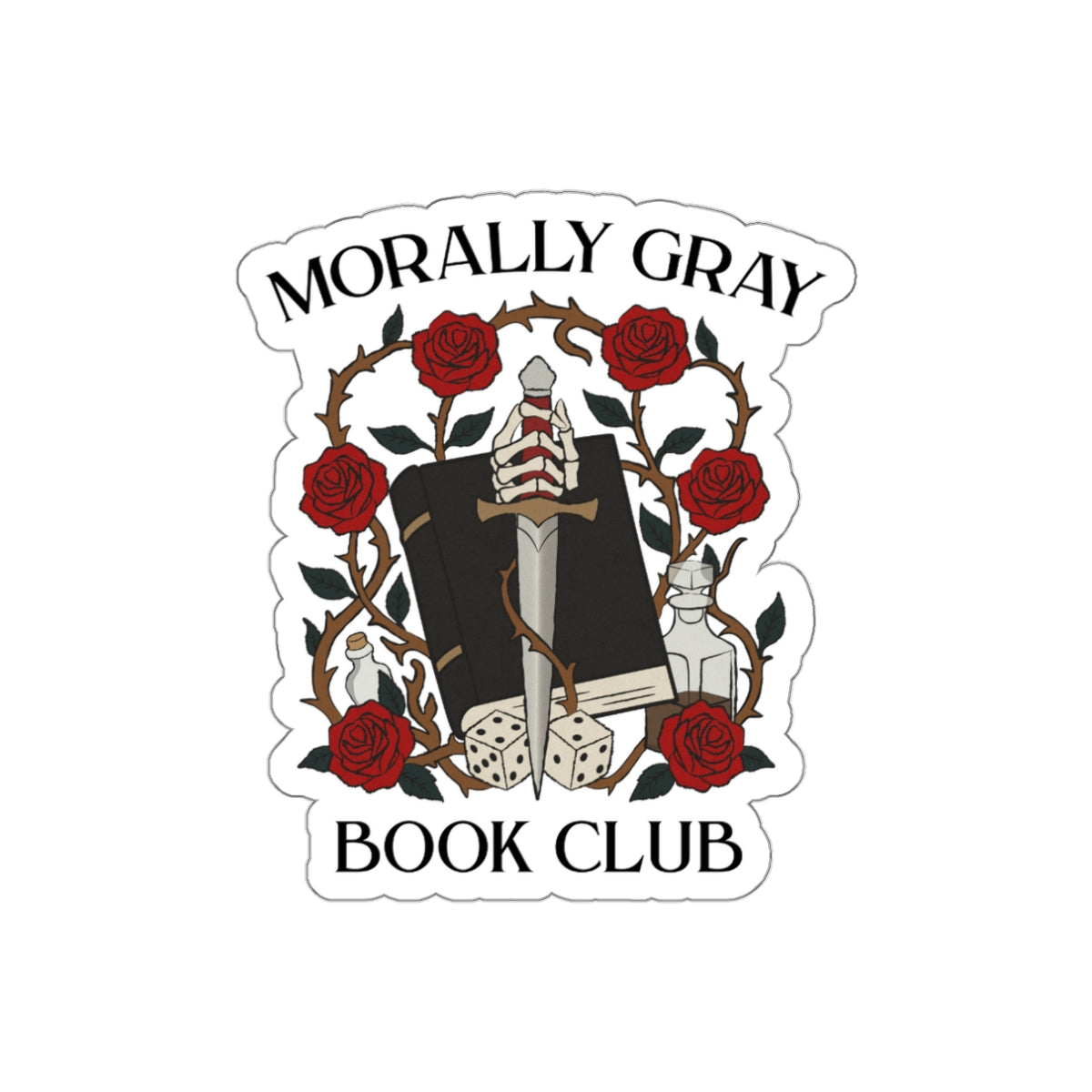 Morally Gray Book Club Sticker | Dark Romance Decal | Fantasy Reader Laptop Sticker