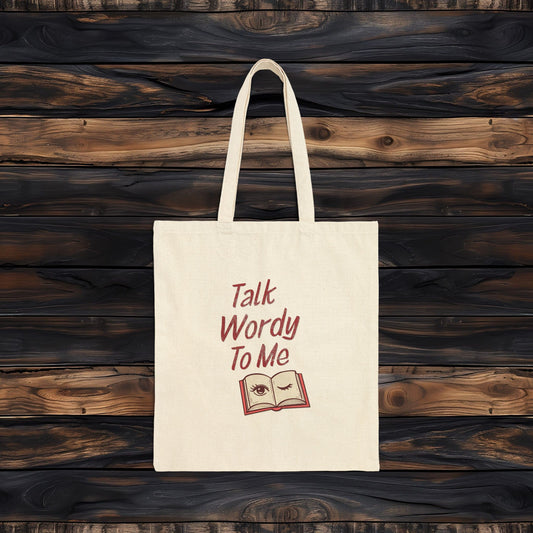 Talk Wordy To Me Tote Bag | Flirty Reader Library Tote