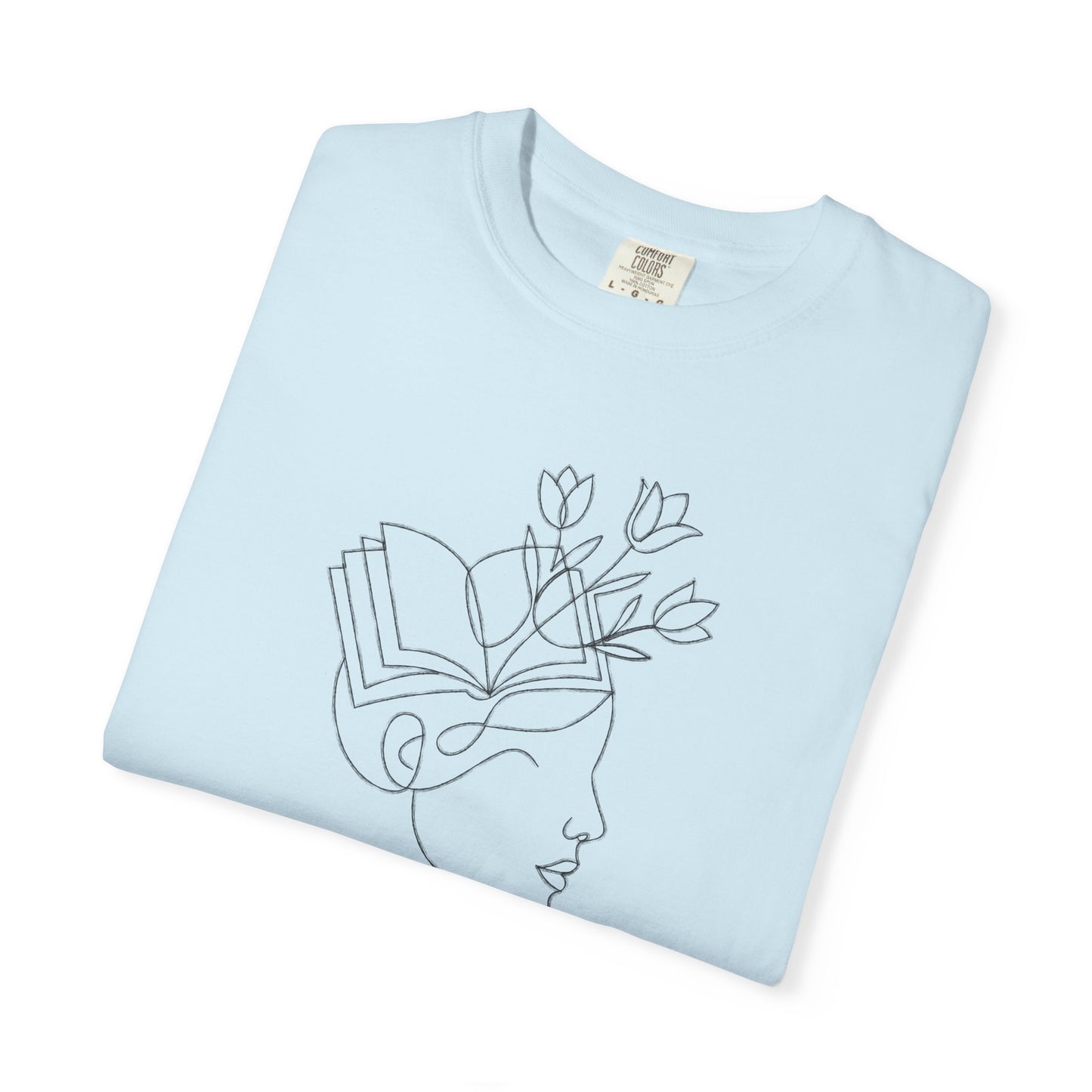 Minimalist Line Art Book Shirt | Botanical Reader Tee