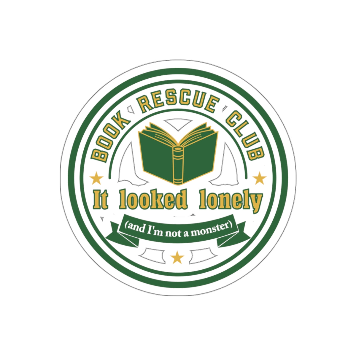Book Rescue Club Sticker | Funny Bookworm Vinyl Sticker