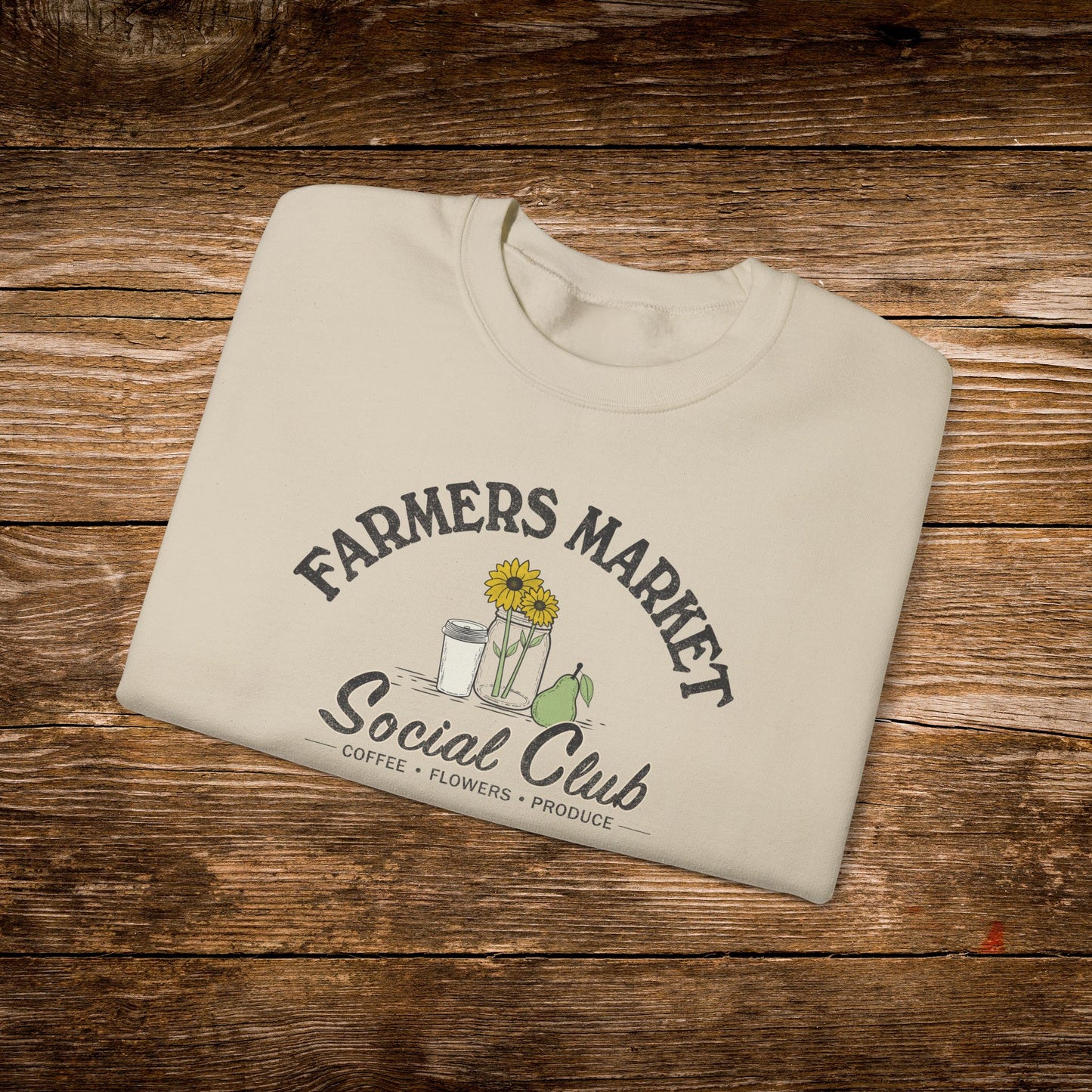 Farmers Market Social Club Sweatshirt | Coffee Flowers Produce Crewneck