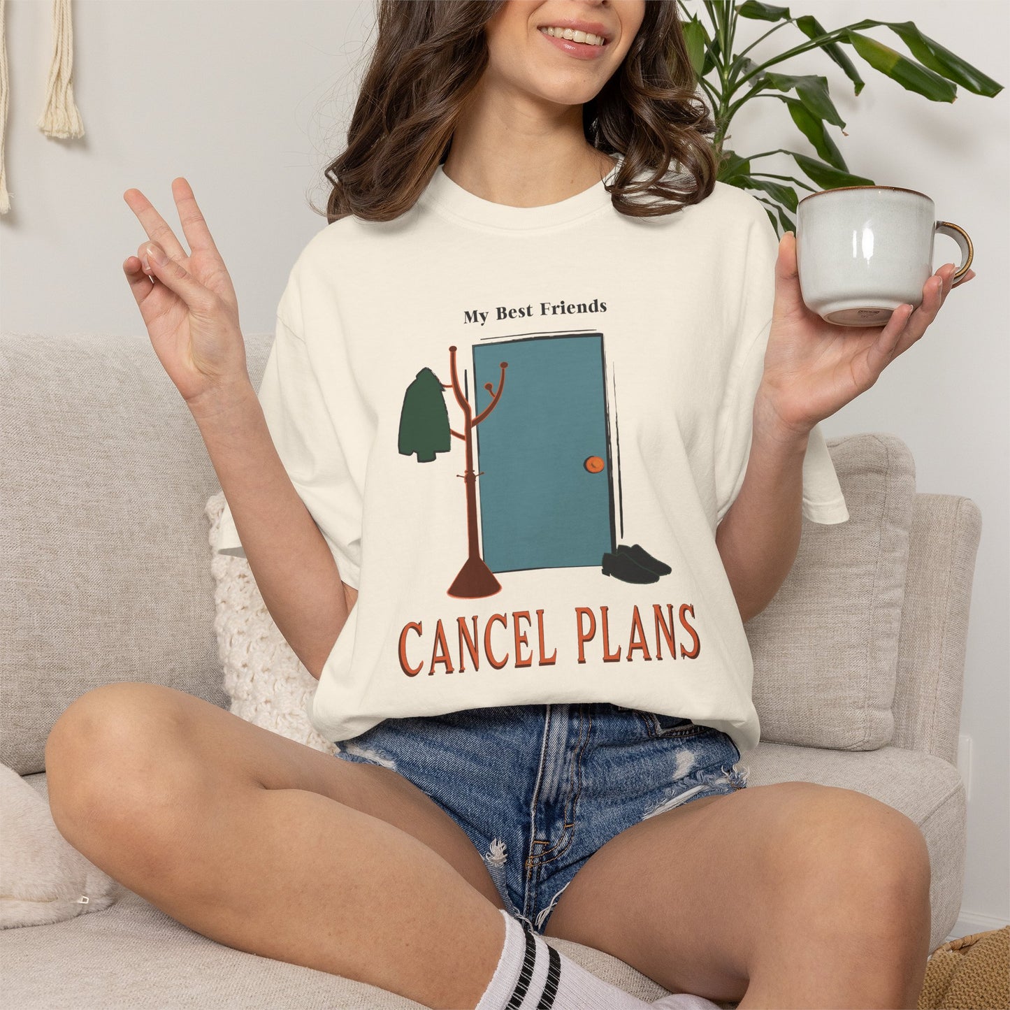 My Best Friends Cancel Plans Shirt | Introvert Book Lover Tee | Funny Reading Homebody Gift