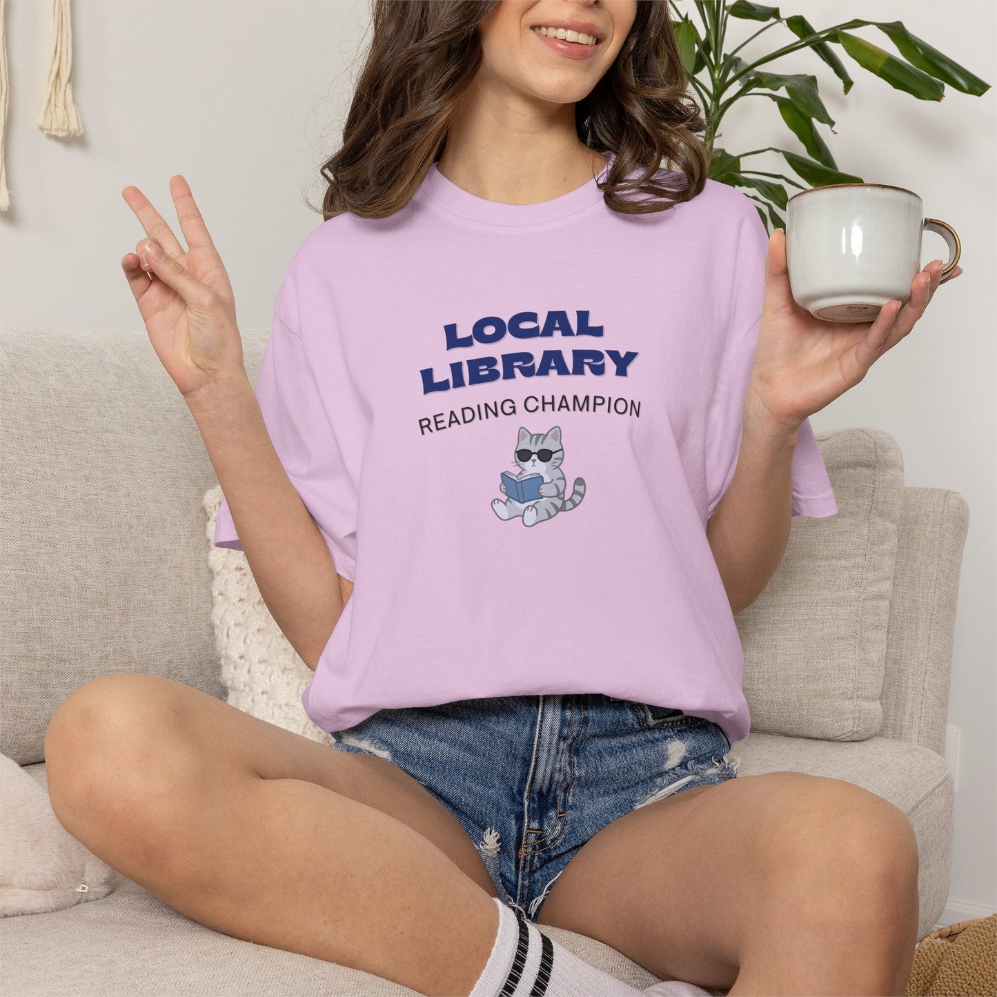 Local Library Reading Champion Shirt | Cool Cat Bookish Tee