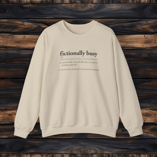 Fictionally Busy Sweatshirt | Retro Reader Definition Crewneck