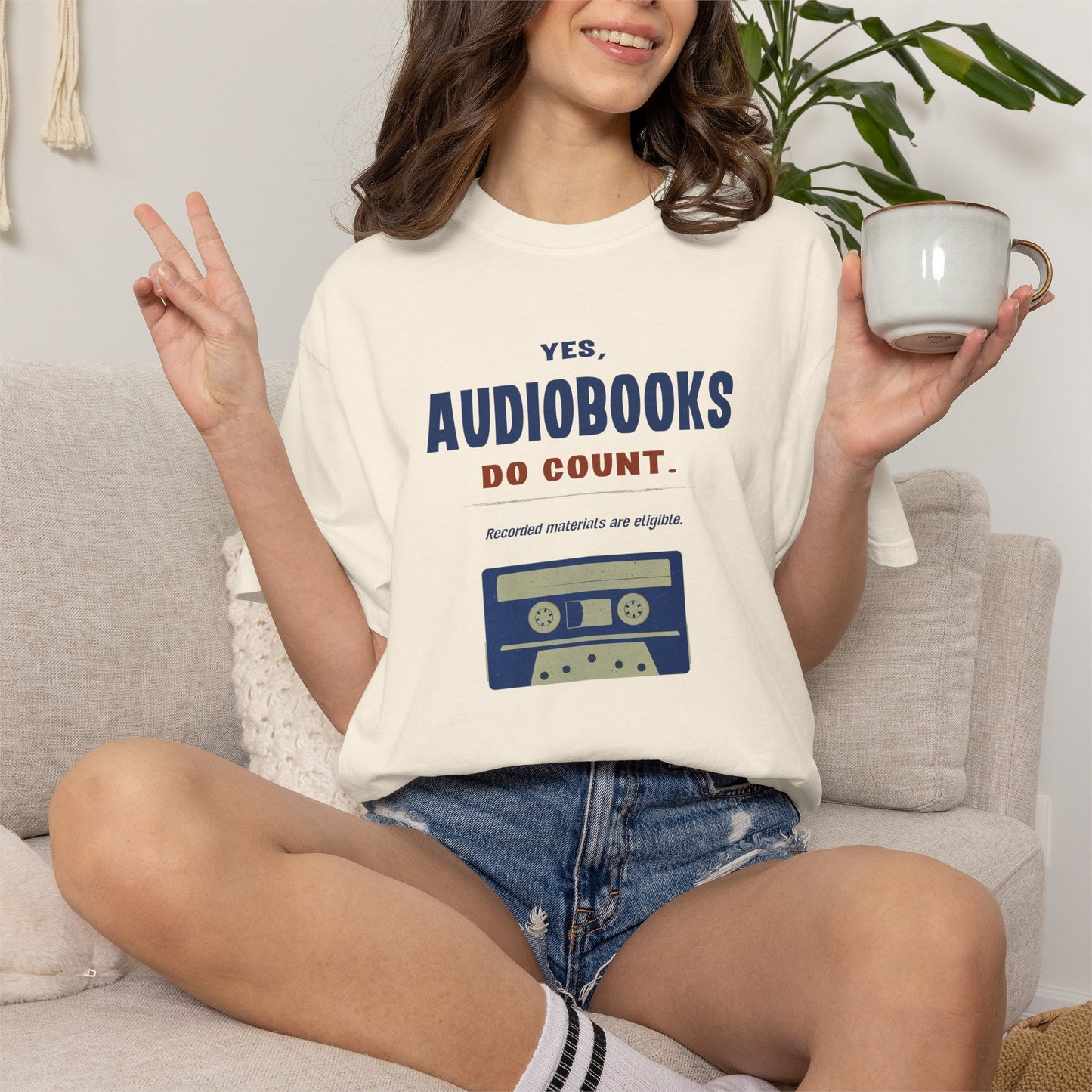 Yes, Audiobooks Count Shirt | Retro Audiobook Reader Tee
