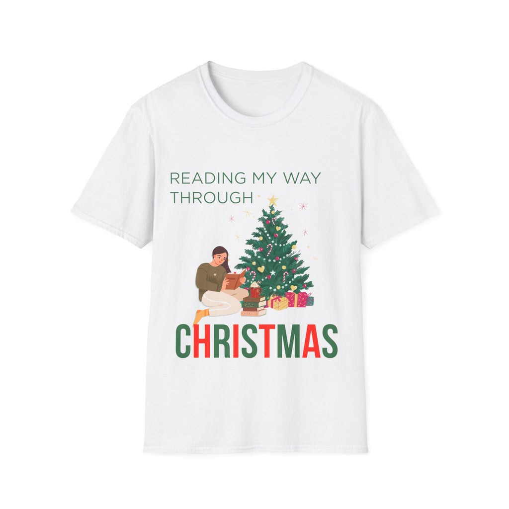 Christmas Reading T-Shirt – "Reading My Way Through Christmas" Cozy Holiday Tee
