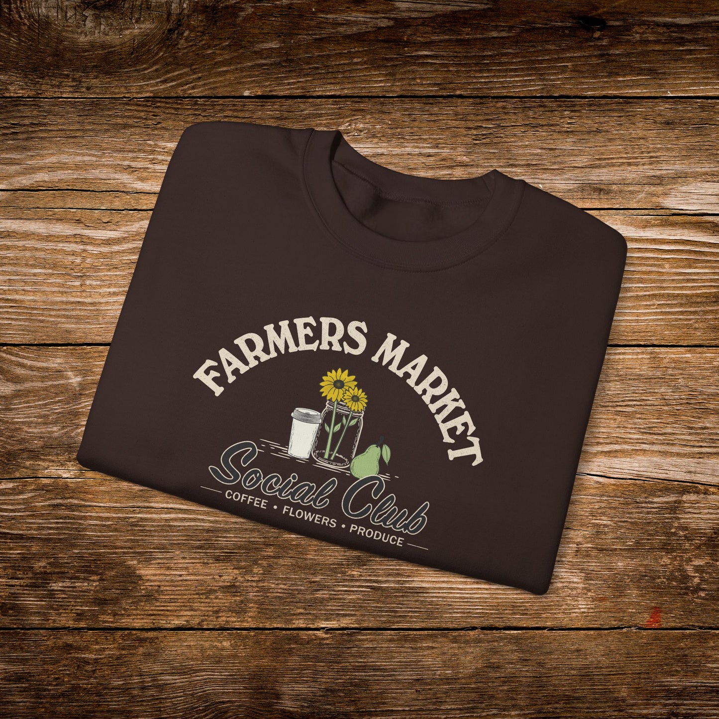 Farmers Market Social Club Sweatshirt | Coffee Flowers Produce Crewneck