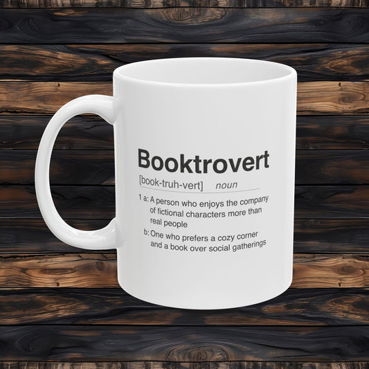 Booktrovert Definition Shirt Mug | Funny Bookish Coffee Cup | Gift for Readers