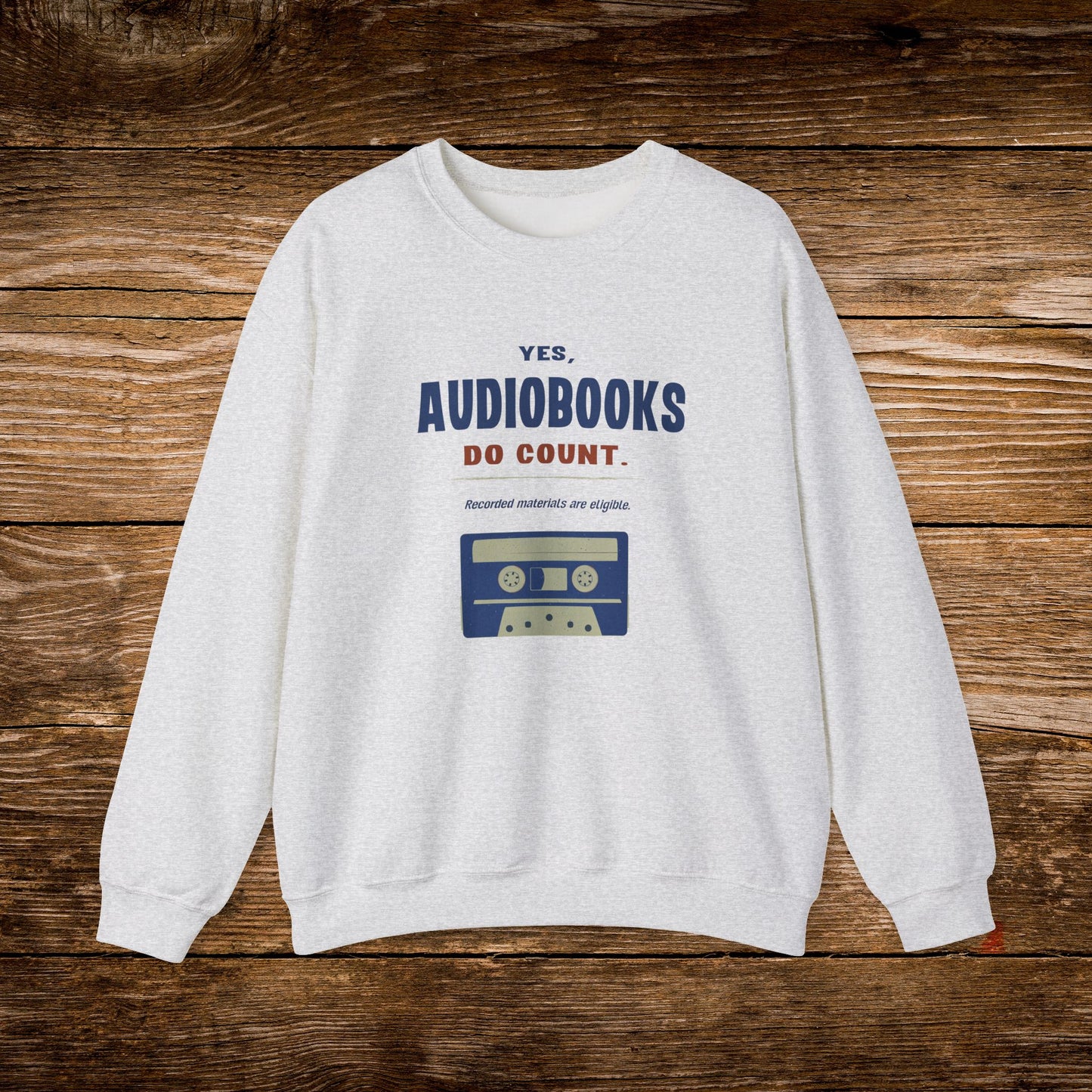 Yes, Audiobooks Count Sweatshirt | Retro Audiobook Reader Crewneck