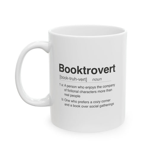 Booktrovert Definition Shirt Mug | Funny Bookish Coffee Cup | Gift for Readers