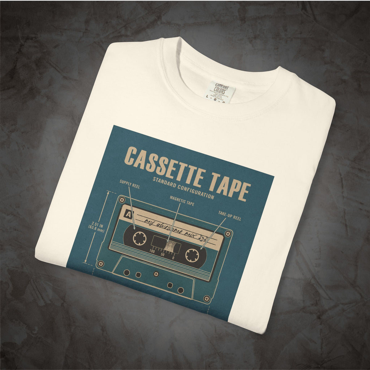 Cassette Tape Blueprint cassette tape shirt mockup