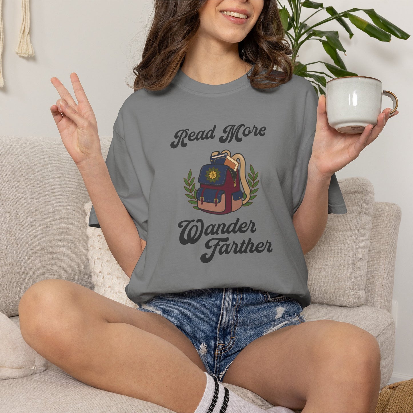 Read More Wander Further Shirt | Retro Reader Adventure Tee