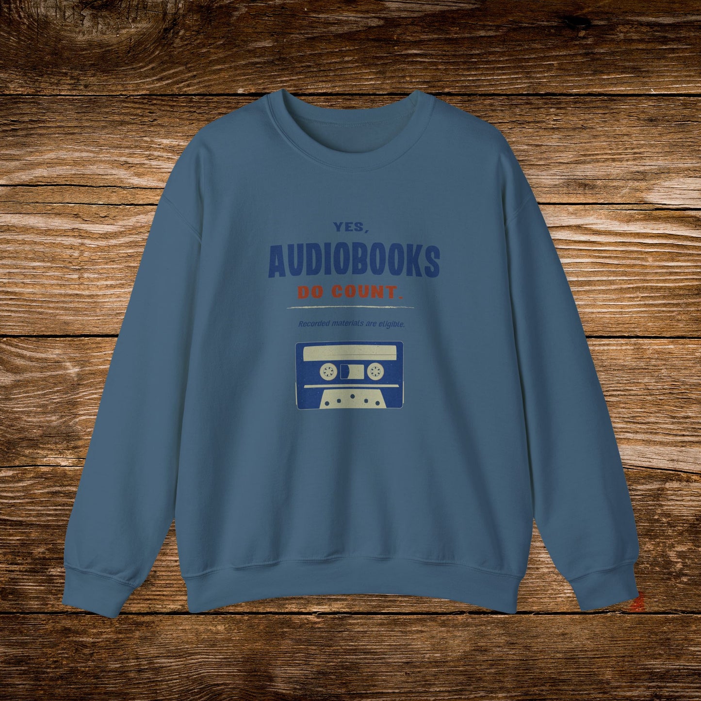 Yes, Audiobooks Count Sweatshirt | Retro Audiobook Reader Crewneck