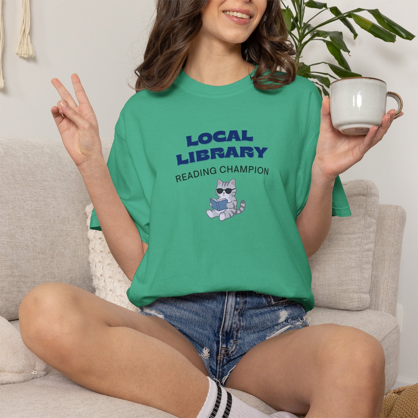 Local Library Reading Champion Shirt | Cool Cat Bookish Tee
