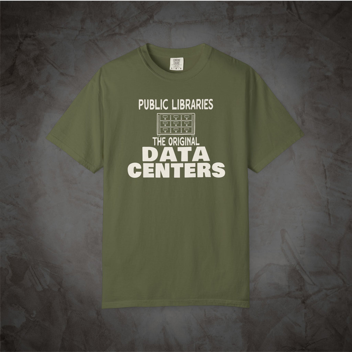 Hemp Public Libraries The Original Data Centers graphic T-shirt mockup