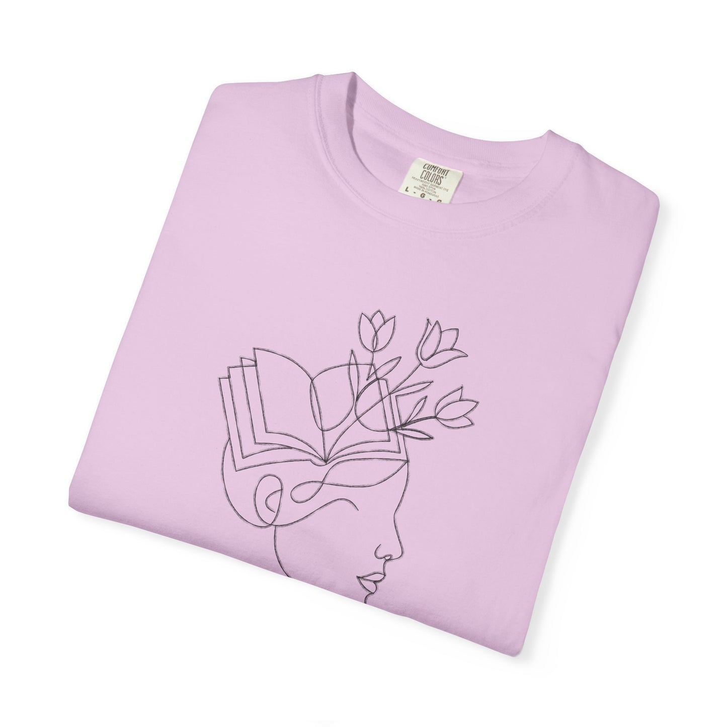 Minimalist Line Art Book Shirt | Botanical Reader Tee