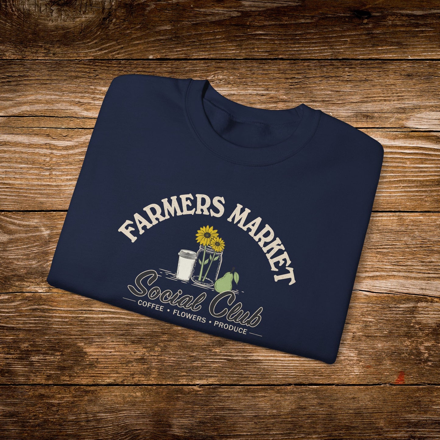 Farmers Market Social Club Sweatshirt | Coffee Flowers Produce Crewneck