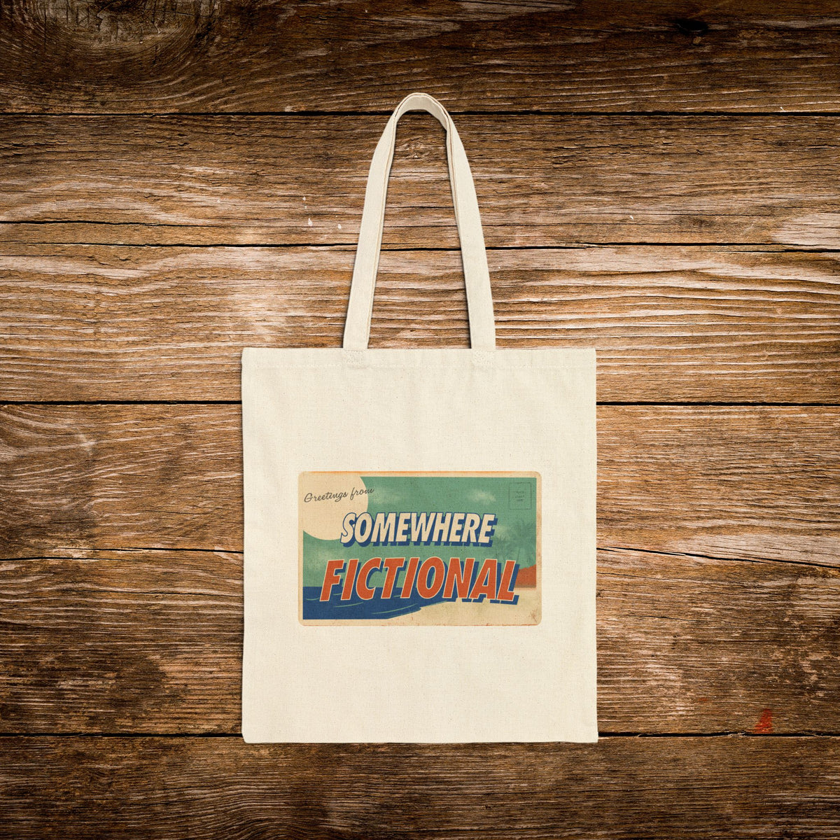 Greetings From Somewhere Fictional Tote Bag | Vintage Postcard Tote
