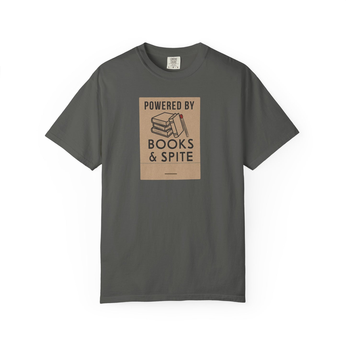 Powered By Books & Spite Shirt | Sarcastic Reader Tee