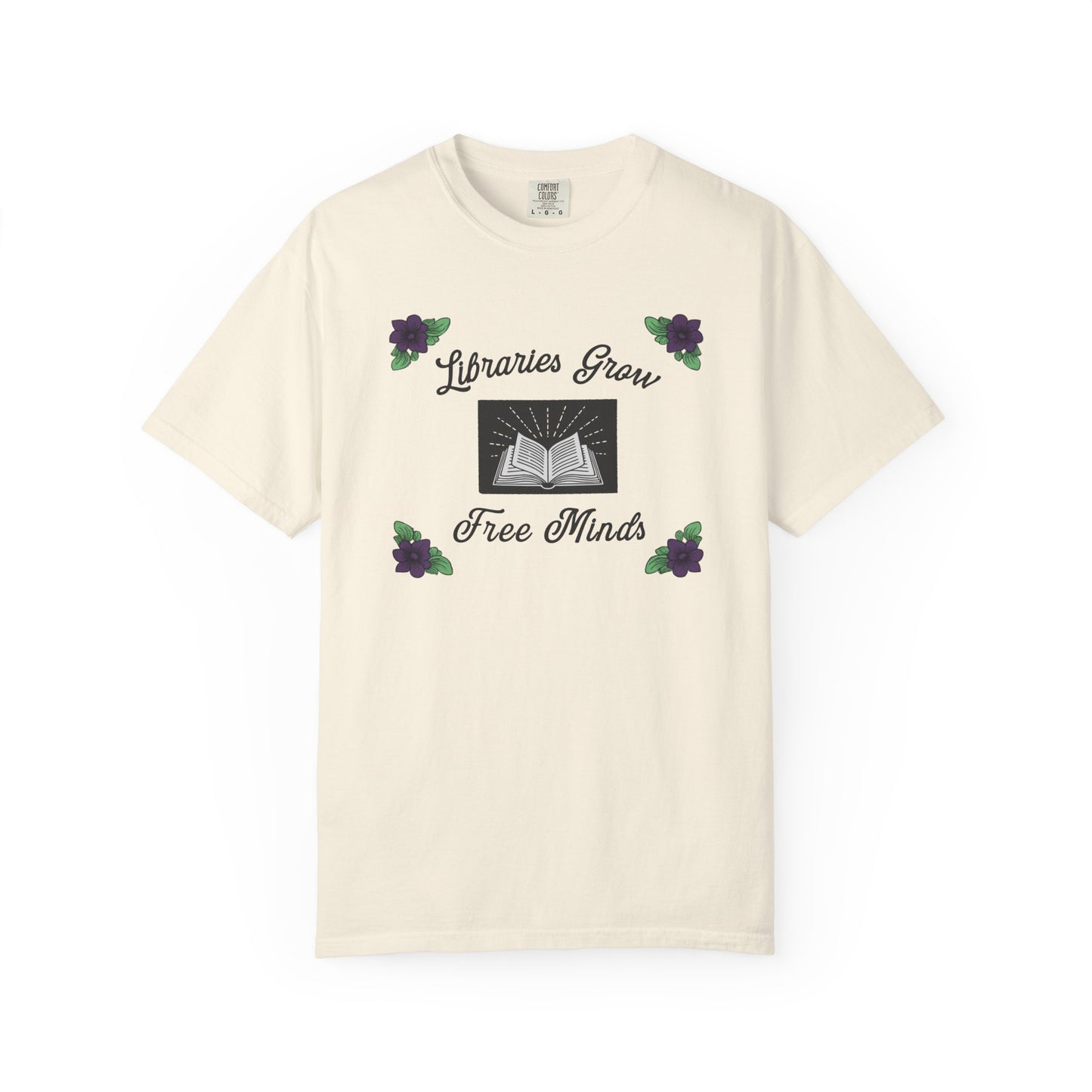 Libraries Grow Free Minds Shirt | Vintage Library Floral Tee