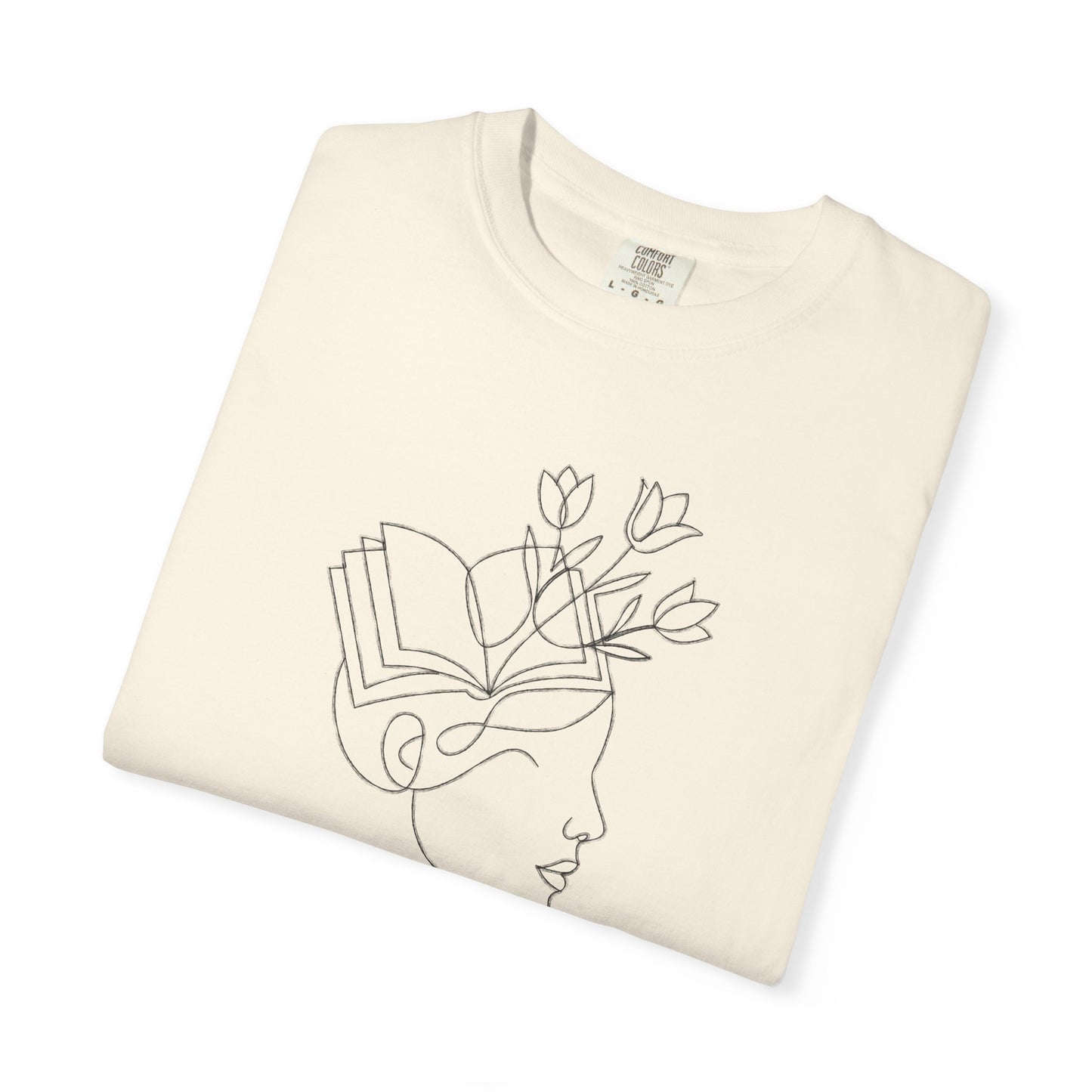 Minimalist Line Art Book Shirt | Botanical Reader Tee