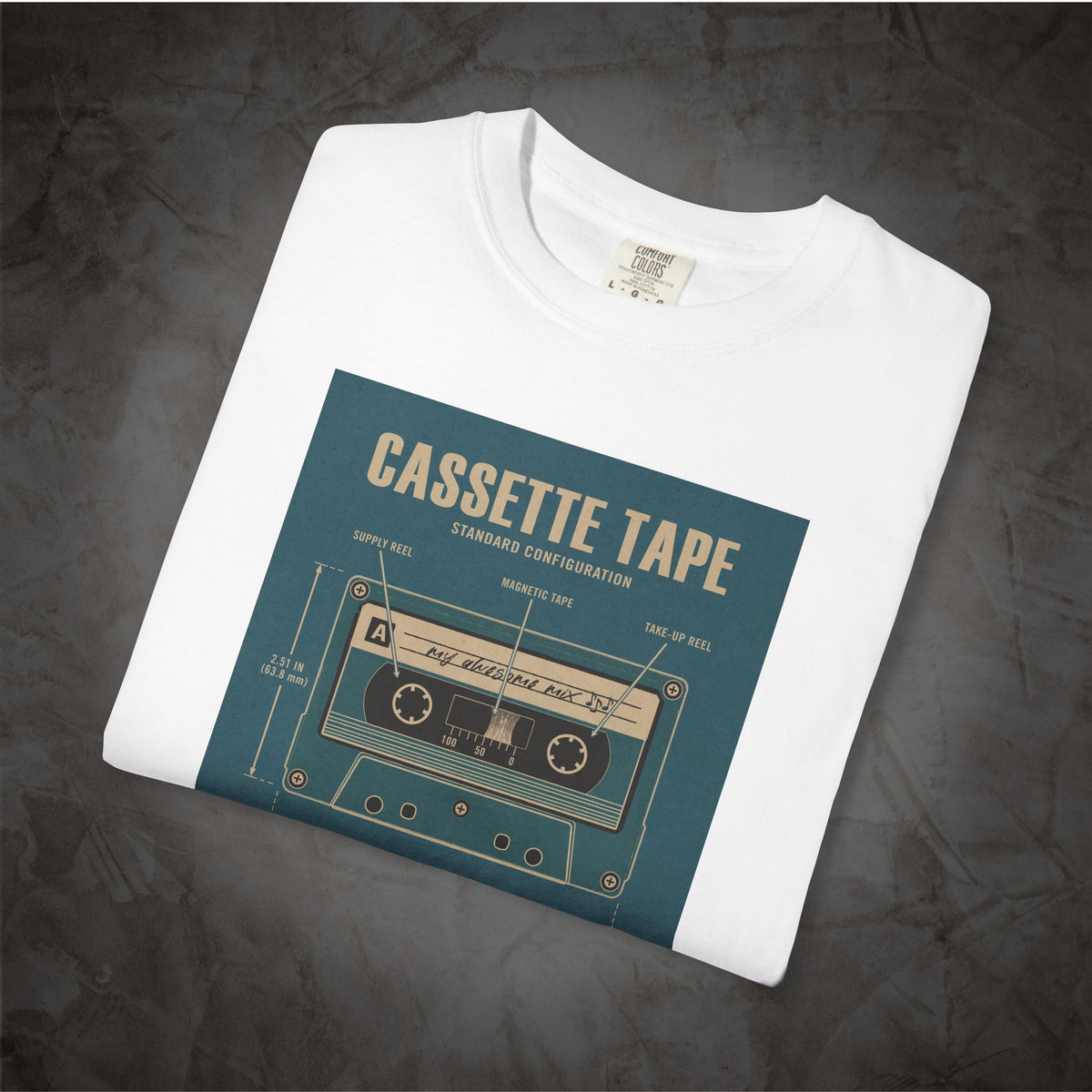 Cassette Tape Blueprint blueprint graphic shirt mockup
